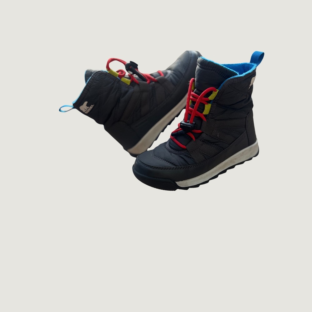 SOREL Whitney II Short Lace Snow Boots Youth 1 Waterproof Insulated Black
